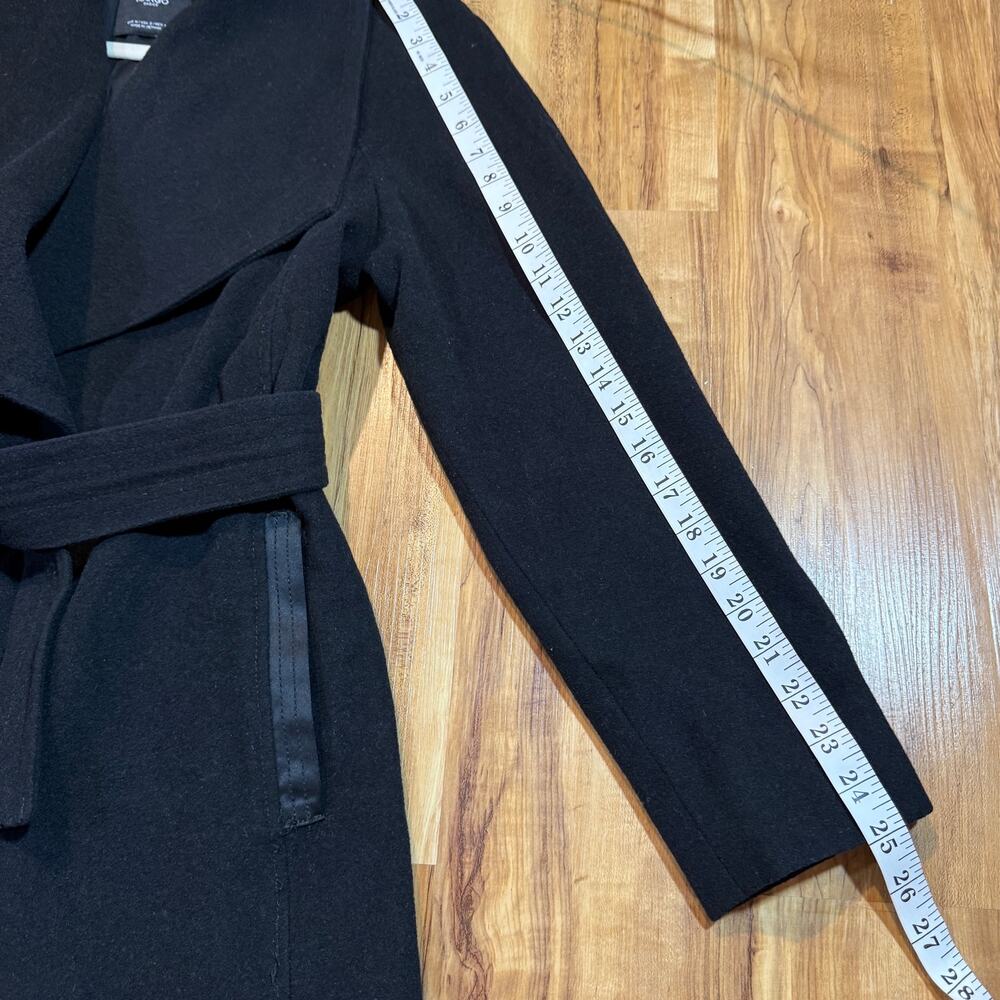 Mango Wool Blend Shawl Collar Wrap Belted Peacoat Old Money Apres Luxury Coat S - Picture 5 of 6